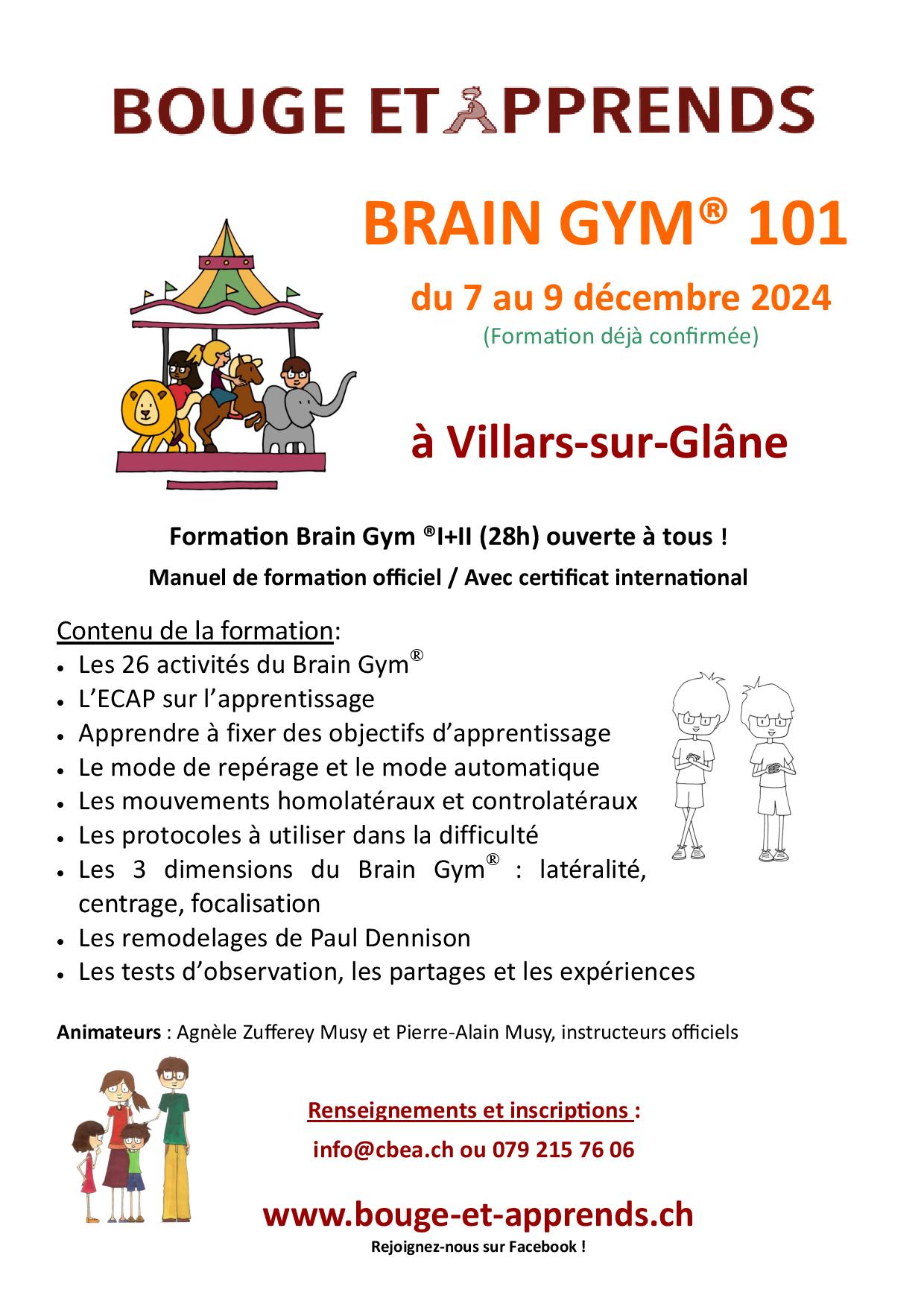 Brain Gym Villars sur Glâne 07 09 12 2024