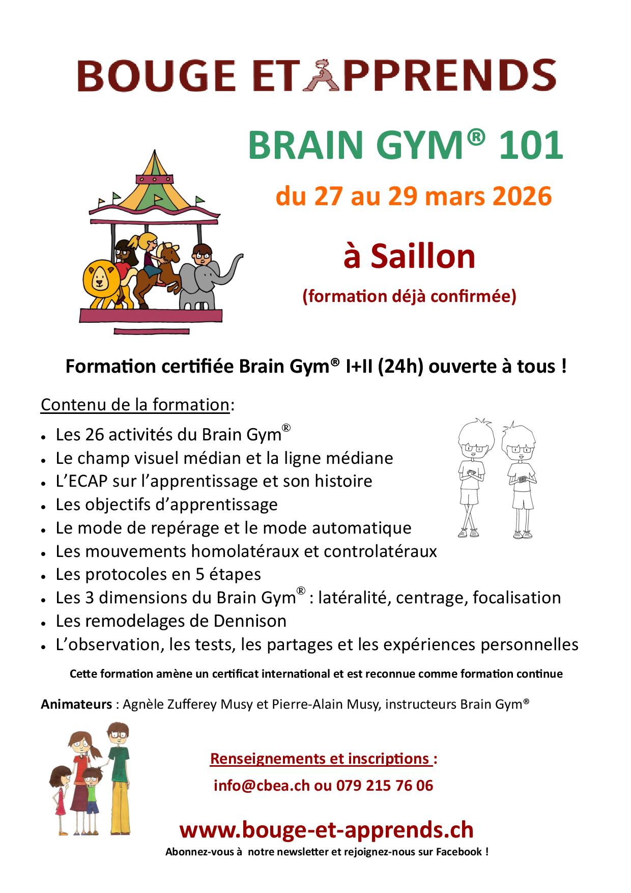 Brain Gym Saillon 27 29 03 2026
