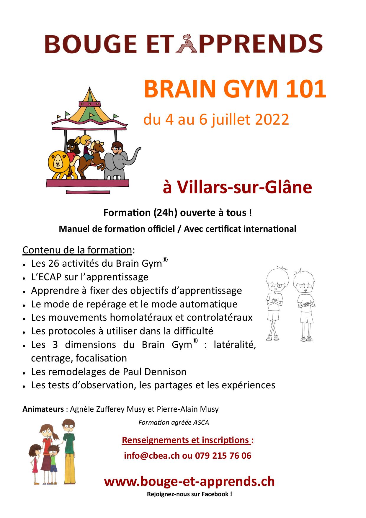 Brain Gym Villars sur Glâne 04 06 07 22