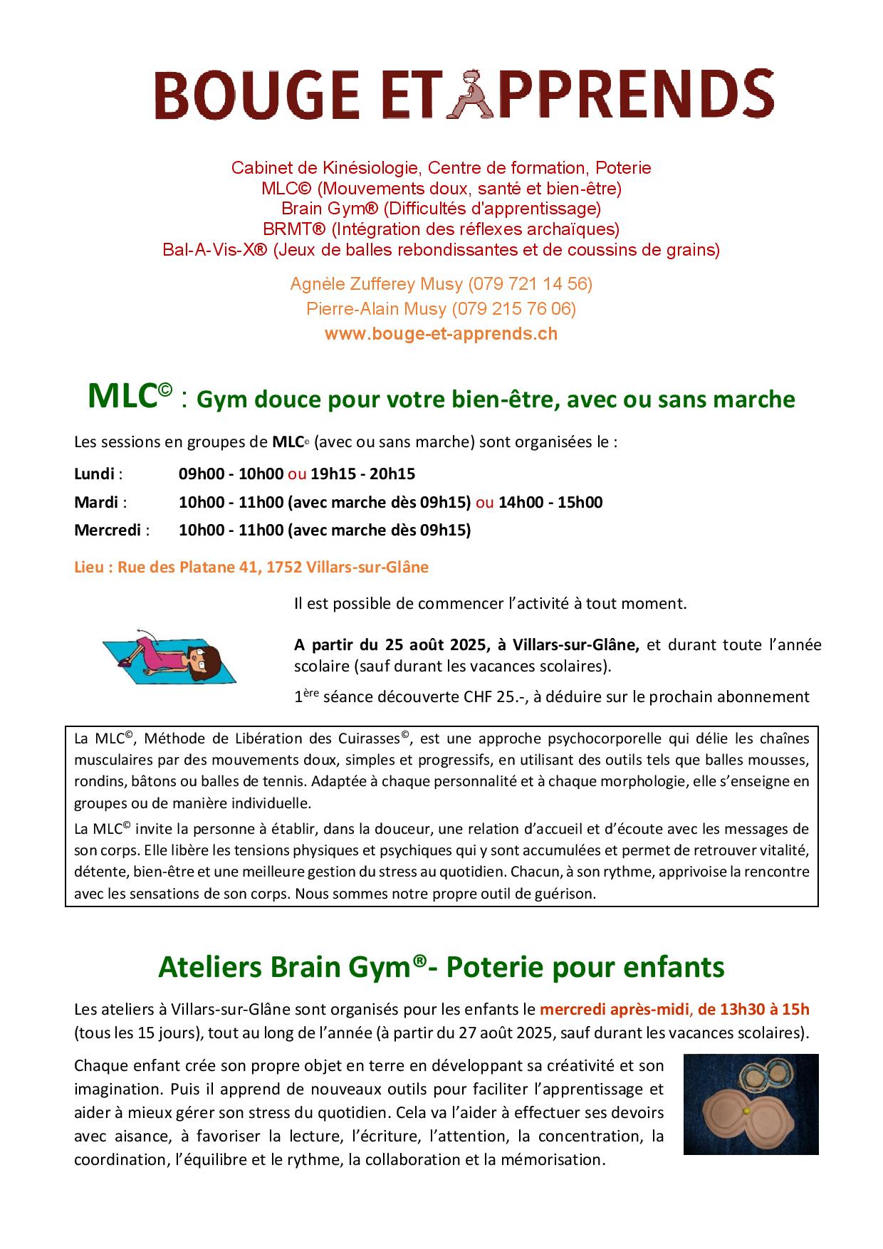 Marche MLC Villars sur Glâne année scolaire 25 26