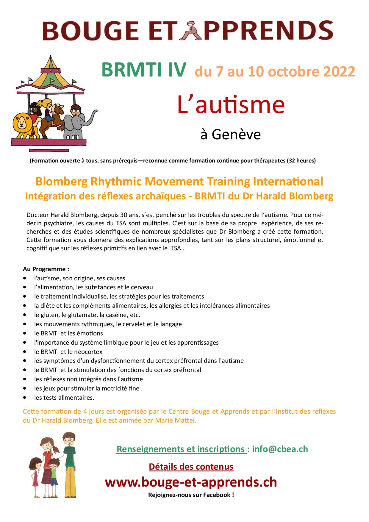 RMT IV autisme Genève 7 10 octobre 2022