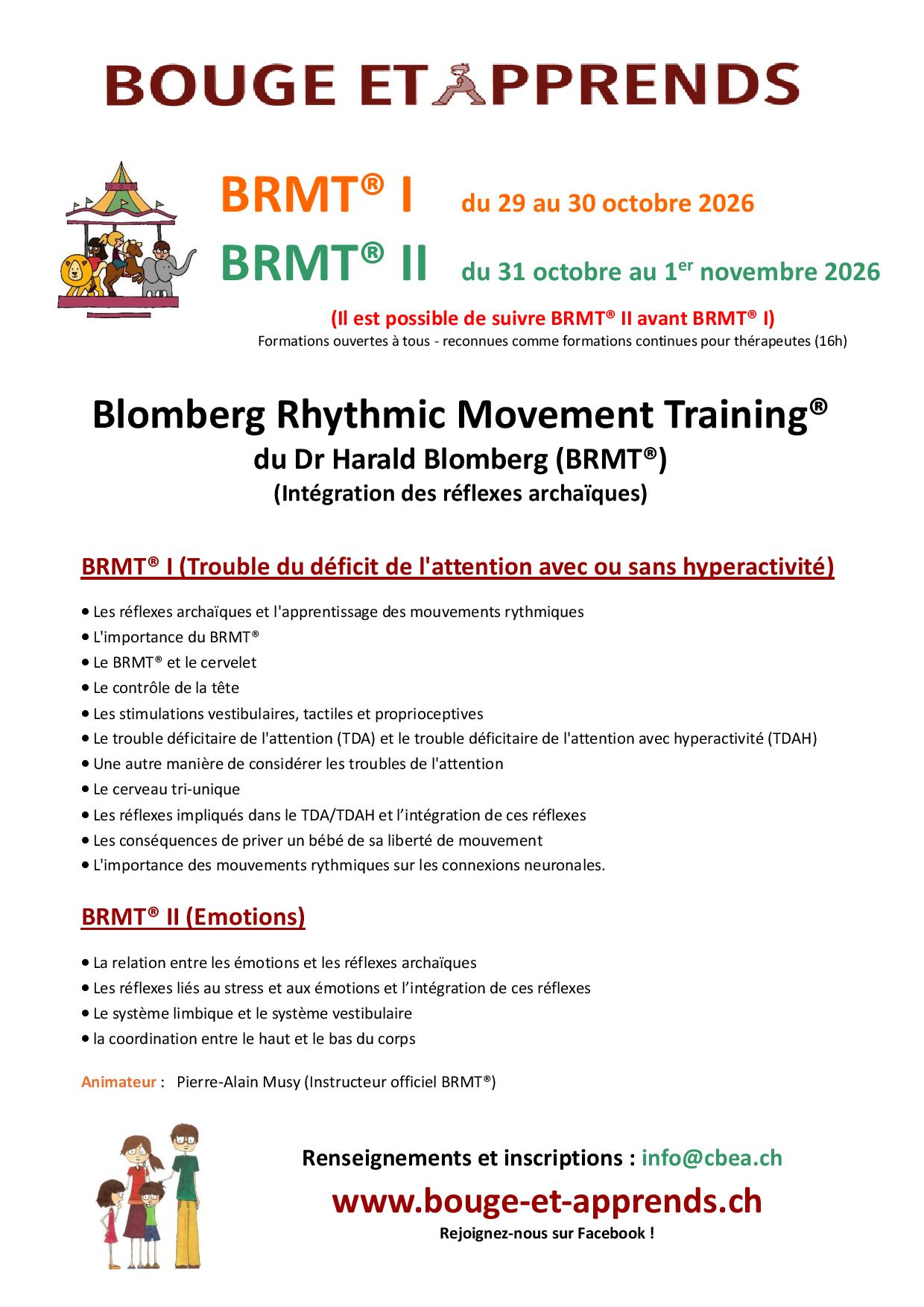 RMT I et II Saillon du 29 octobre au 1er novembre 2026